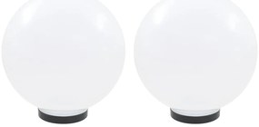 vidaXL Φωτιστικά Μπάλα LED 2 τεμ. Σφαιρικά 30 εκ. Ακρυλικά (PMMA)