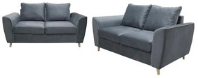 Set 2 Seater and 3 Seater Sofa Caen Fylliana Grey - Dark Grey