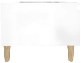 Τραπέζι Βοηθητικό Γυαλιστ.Λευκό 50x46x35 εκ. Επεξεργασμένο Ξύλο - Λευκό