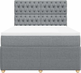 vidaXL Κρεβάτι Boxspring με Στρώμα Αν. Πράσινο 160x200εκ Υφασμάτινο
