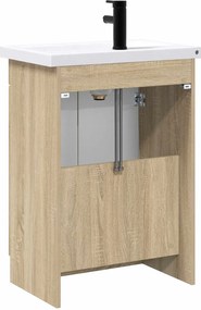 vidaXL Σετ Επίπλων Μπάνιου Sonoma Δρυς 56 x 37,5 x 81 εκ