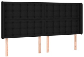 vidaXL Κεφαλάρι με Πτερύγια Μαύρο 183x16x118/128 εκ. Υφασμάτινο
