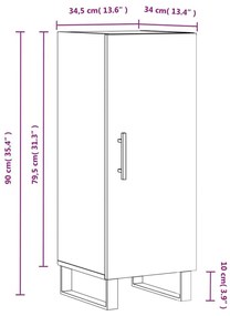 Ντουλάπι Καφέ Δρυς 34,5 x 34 x 90 εκ. Επεξεργασμένο Ξύλο - Καφέ