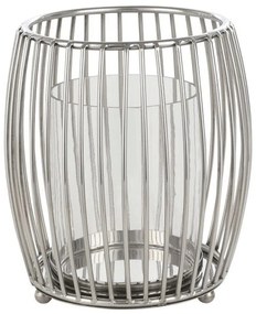 Κηροπήγιο Rumoi 422007 20,5x22,5cm Silver Eglo Metal, Glass