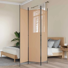 vidaXL 3-Panel Room Divider Μπεζ 150 x 200 cm Ύφασμα