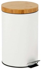 Κάδος Απορριμμάτων Nordic AH-CC72107 Φ25x40cm 12lt Natural-White Andrea House Metal,Bamboo