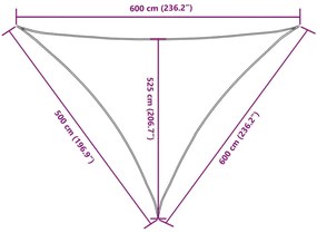 Πανί Σκίασης Τρίγωνο Ανθρακί 5 x 6 x 6 μ. από Ύφασμα Oxford 135126