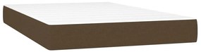 vidaXL Κρεβάτι Boxspring με Στρώμα &amp; LED Σκ.Καφέ 120x200 εκ Υφασμάτινο