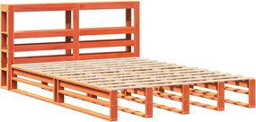 vidaXL Σκελετός Κρεβ. Χωρίς Στρώμα Καφέ Κεριού 135x190 εκ Μασίφ Πεύκο