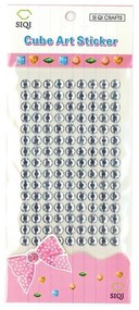 Στρας Ø5mm αυτοκόλλητα λευκά 135τεμ/blister  τμχ.