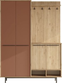 Έπιπλο Εισόδου Δρυς / Κεραμιδί OS1 147,4x35,5x195,6