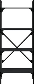 vidaXL Βιβλιοθήκη 4 Επιπέδων Μαύρη 56x31,5x138,5 εκ. Επεξεργ. Ξύλο