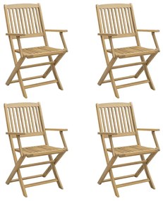 vidaXL Καρέκλες Κήπου Πτυσσόμενες 4 τεμ 57,5x54,5x90 εκ. Μασίφ Ακακία