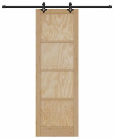 vidaXL Συρόμενη Πόρτα Φυσικό και μαύρο 78 x 232 cm