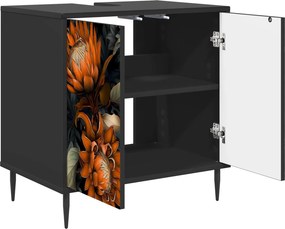 vidaXL Ντουλάπι Μπάνιου LOCHEM Μαύρη Δρυς 60 x 40 x 61 εκ