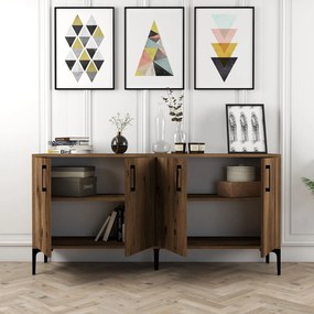 Stewehome Ξύλινος Μπουφές Μοντέρνος 160x35x78 cm