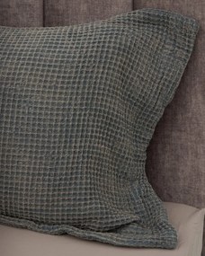 3D Βαμβακερή Stonewashed Μαύρη- Γκρι Oxford Μαξιλαροθήκη Taline