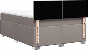 vidaXL Κρεβάτι Boxspring με Στρώμα Taupe 140x190 εκ. Υφασμάτινο