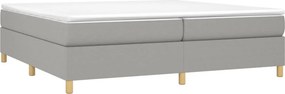 vidaXL Κρεβάτι Boxspring με Στρώμα Ανοιχτό Γκρι 200x200 εκ. Υφασμάτινο