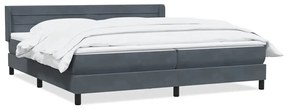 BOX SPRING ΚΡΕΒΑΤΙ ΜΕ ΣΤΡΩΜΑ ΣΚΟΥΡΟ ΓΚΡΙ 200X220 CM ΒΕΛΟΥΔΙΝΟ 3318256