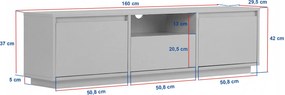 Έπιπλο Τηλεόρασης Atlantic Πεύκο / Λευκό PARAFRI 160x30x42