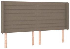 Κρεβάτι Boxspring με Στρώμα &amp; LED Taupe 200x200 εκ. Υφασμάτινο - Μπεζ-Γκρι