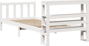 vidaXL Σκελετός Κρεβ. Χωρίς Στρώμα Λευκό 90x190 εκ Μασίφ Πεύκο