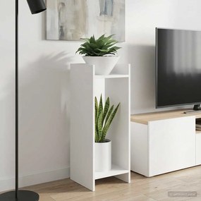 vidaXL Βάση φυτών Λευκό 30 x 30 x 80 cm Επεξεργασμένο Ξύλο