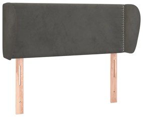 Κεφαλάρι με Πτερύγια Σκούρο Γκρι 93x23x78/88 εκ. Βελούδινο 3117041