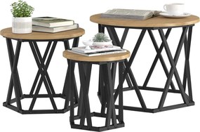 vidaXL Κομοδίνο Μονάδας 3 pcs Artisan Oak 53 x 53 x 40 cm