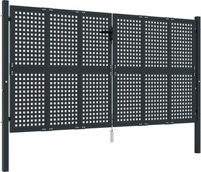 vidaXL Πόρτα Κήπου Ανθρακί 300x150 εκ. Ατσάλι