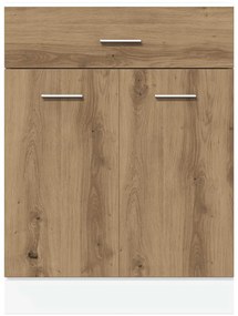 vidaXL Έπιπλο Με Συρτάρι Lyon Artisan Δρυς 60x46x81,5εκ. Επεξεργ. Ξύλο