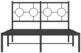 vidaXL Πλαίσιο Κρεβατιού με Κεφαλάρι Μαύρο 120 x 190 εκ. Μεταλλικό