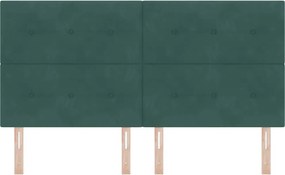 vidaXL LED κεφαλάρι με LED ταινίες φωτός Πράσινο 180 cm Βελούδο