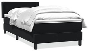 vidaXL Κρεβάτι Boxspring με Στρώμα Μαύρο 90x210 εκ. Βελούδινο