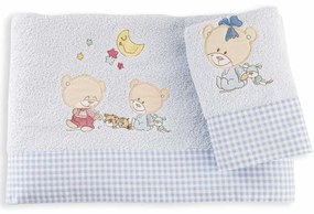 Βρεφικές Πετσέτες Σετ 2τμχ Happy Bears Ciel DimCol Σετ Πετσέτες 30x50cm 100% Βαμβάκι