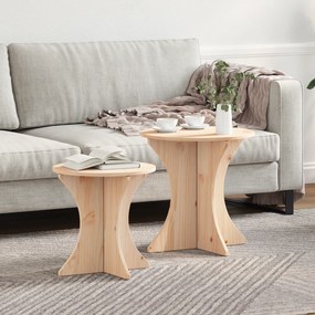 vidaXL Τραπεζάκι σαλονιού 2 pcs Φυσικό 46 x 46 x 47 εκ