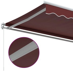 vidaXL Τέντα Πτυσσόμενη Χειροκίνητη Μπορντό 350x250 εκ.