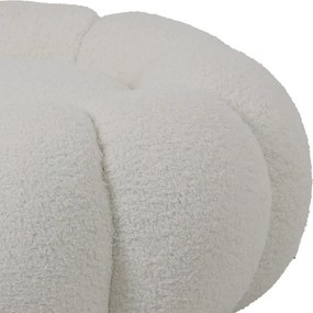 Σκαμπό Nester pakoworld μπουκλέ ύφασμα σε λευκή απόχρωση Φ60x31εκ