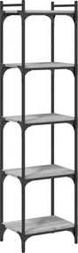 vidaXL Βιβλιοθήκη 5 Επιπέδων Γκρι Sonoma 40x30x154 εκ. Επεξεργ. Ξύλο