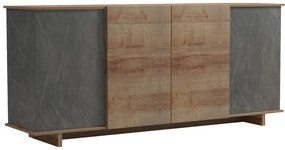 Μπουφές Zafore σε oak-γκρι μαρμάρου 180x45x80εκ Υλικό: MELAMINE 230-000074