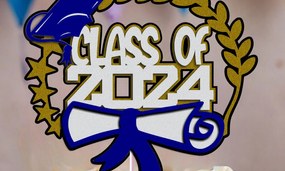 Σετ των 2 Intra απο ξύλο plywood 3mm-4mm πάχος - Κατηγορία 2024 Cake Topper Δίασταση 20x20 cm INTRAFABR-102435091