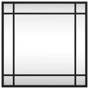 vidaXL Καθρέφτης Τοίχου Τετράγωνος Μαύρος 40 x 40 εκ. από Σίδερο