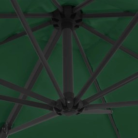 vidaXL Ομπρέλα Κρεμαστή Πράσινη 250 x 250 εκ. με Ατσάλινο Ιστό