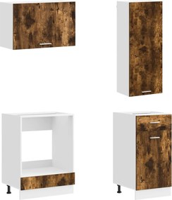 vidaXL Μονάδα κουζίνας LYON 8 pcs Καπνισμένο Ξύλο Δρυός