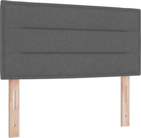 vidaXL Κρεβάτι box spring με στρώμα Σκούρο Γκρι 80 x 200 cm Ύφασμα