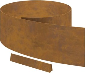 vidaXL Περίγραμμα γκαζόν Σκ rusty 450 x 0,05 x 25 εκ