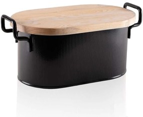 Ψωμιέρα 280TMA3602 39x22x16cm Black Hermia Metal