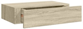vidaXL Ράφι Επιτοίχιο με Συρτάρι Χρώμα Δρυός 40 x 23,5 x 10εκ. από MDF