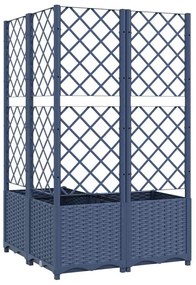 vidaXL Ζαρντινιέρα Κήπου με Καφασωτό Μπλε Γκρι 80x80x136 εκ. από PP